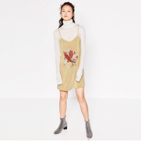 NWT Gold Zara Mini Dress - Picture 4 of 5